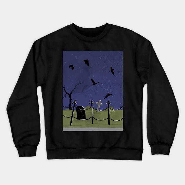 Graveyard Bats Crewneck Sweatshirt by Little Birds